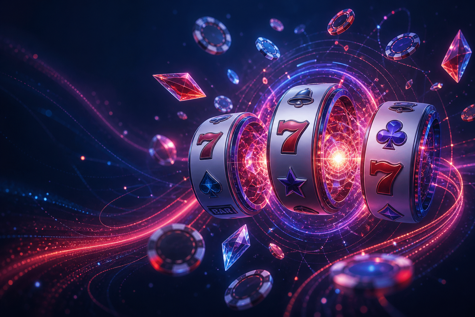Online jackpot pokie with digital reels, casino chips and a growing prize display